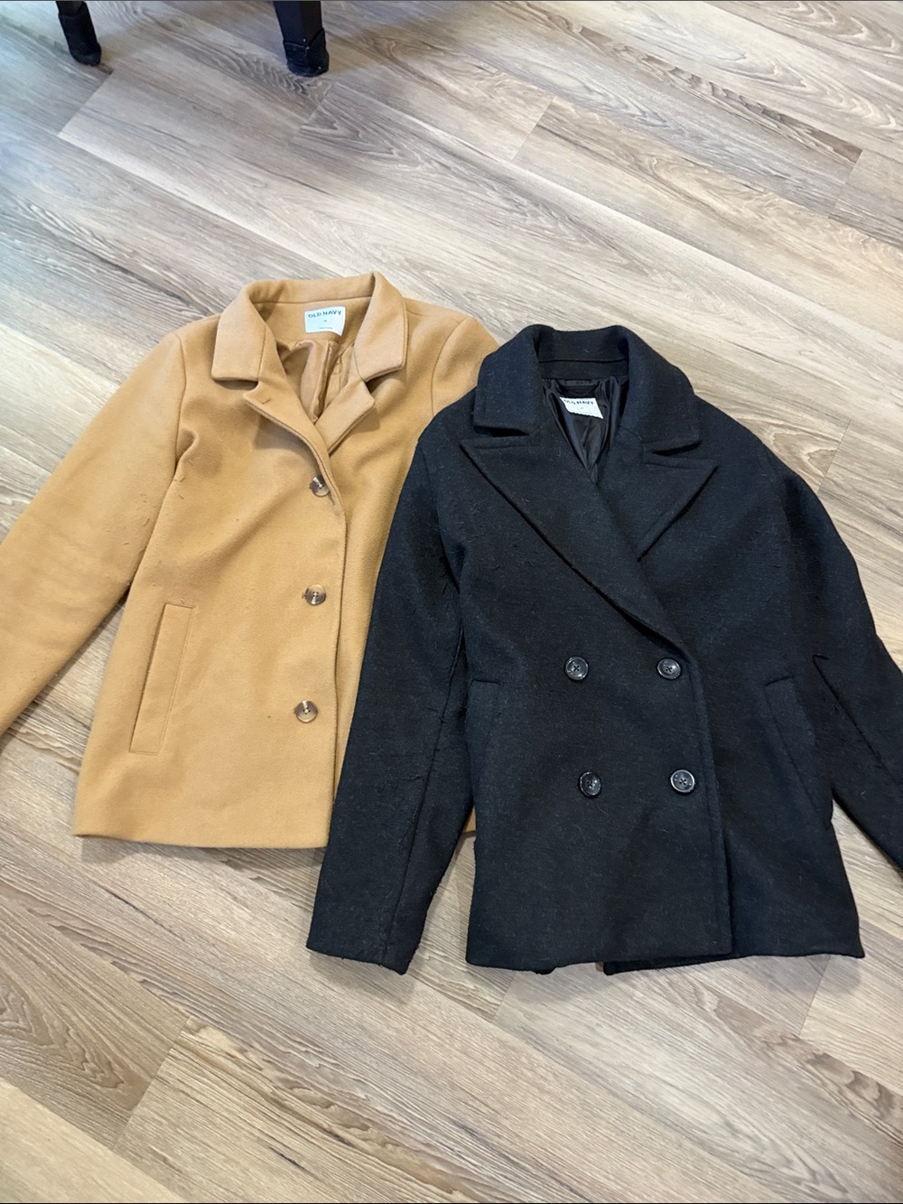 Set of 2 Old Navy Peacoat Jackets - Black and Camel